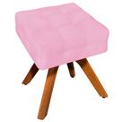 Puff Decorativo Base Giratória Karen Suede Rosa G19 - Gran Belo Puff Decorativo Base Giratória Karen Suede Rosa G19 - Gran Belo