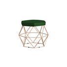 Puff Decorativo Base Gold Elsa Suede Verde G41 - Gran Belo