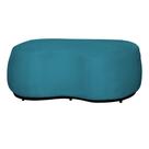 Puff Decorativo Beatriz Orgânico Crm Suede Azul Turquesa Ms Decor