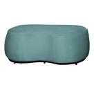 Puff Decorativo Beatriz Orgânico Crm Veludo Azul Turquesa Ms Decor