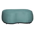 Puff Decorativo Beatriz Orgânico Crm Veludo Azul Turquesa Mz Decor