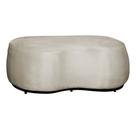 Puff Decorativo Beatriz Orgânico Crm Veludo Bege Mz Decor