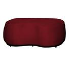 Puff Decorativo Beatriz Orgânico Crm Veludo Vermelho Ms Decor