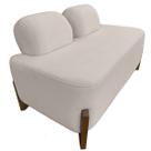 Puff Decorativo Boucle Creme Virginia 2 Lugares