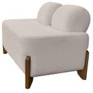 Puff Decorativo Boucle Creme Virginia 2 Lugares