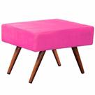 Puff Decorativo Charme Retangular Suede Rosa Barbie - D'Rossi - DRossi