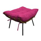 Puff Decorativo Costela Base Fixa Suede - Doce Sonho Móveis