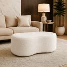 Puff Decorativo Dino Boucle Off White Sofá Apoio Orgânico Para Sala, Quarto E Closet Bela Manu Decor