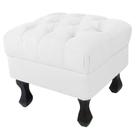 Puff Decorativo Em Captonê Retrô Luis Xv Suede Branco - LM DECOR