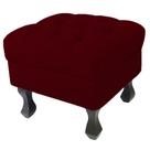 Puff Decorativo Em Captonê Retrô Luis Xv Suede Vermelho Bordô - LM DECOR
