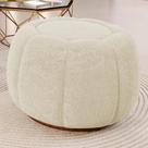Puff Decorativo Estilo Abóbora Orgânico Shell Bouclê Bege - Desk Design Puff Decorativo Estilo Abóbora Orgânico Shell Bouclê Bege - Desk Design
