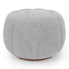Puff Decorativo Estilo Abóbora Orgânico Shell Bouclê Cinza Claro - Abmaza
