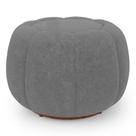 Puff Decorativo Estilo Abóbora Orgânico Shell Bouclê Cinza Escuro - Abmaza