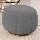 Puff Decorativo Estilo Abóbora Orgânico Shell Bouclê Cinza Escuro - Desk Design Puff Decorativo Estilo Abóbora Orgânico Shell Bouclê Cinza Escuro - Desk Design