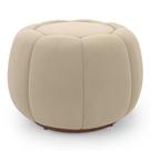Puff Decorativo Estilo Abóbora Orgânico Shell Veludo Bege - Abmaza