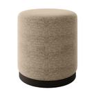 Puff Decorativo Estofado Estilo Industrial Alasca Linho Bege