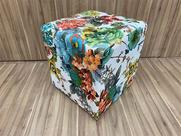 Puff Decorativo Floral Verde 49 Alpoim