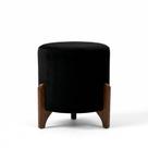 Puff decorativo gold para sala e quarto preto