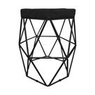 Puff Decorativo Hexagonal Aramado Preto Suede Preto Puff Decorativo Hexagonal Aramado Preto Suede Preto