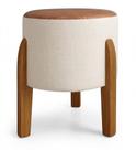 Puff decorativo isis para sala e quarto bege marrom