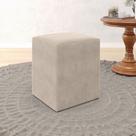 Puff Decorativo Izar para Sala de Estar Sued Bege Aradecor