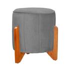 Puff Decorativo Jade Suede Cinza - Belliv Decor