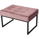 Puff Decorativo Karina Base Preta Veludo Rosê - Montanaris Decor Puff Decorativo Karina Base Preta Veludo Rosê - Montanaris Decor