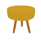 Puff Decorativo Lavinia Suede Pes Castanho - SSX Multicoisas