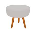 Puff Decorativo Lavinia Suede Pes Castanho - SSX Multicoisas