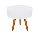 Puff Decorativo Lavinia Suede Pes Castanho - SSX Multicoisas