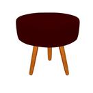 Puff Decorativo Lavinia Suede Pes Castanho - SSX Multicoisas