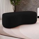Puff Decorativo Living Aisha Orgânico 02 Lugares Veludo Preto - Desk Design