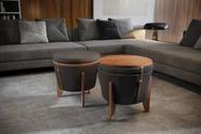 Puff Decorativo luxo linho Escuro Puff Decorativo luxo linho Escuro