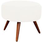 Puff Decorativo Nina Suede Branco - Casa & Estofados