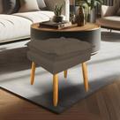 Puff Decorativo Opala Linho Marrom Pés Palito Dal Poz Estofados