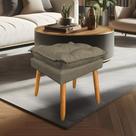 Puff Decorativo Opala Suede Cappuccino Pés Palito Dal Poz Estofados