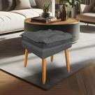 Puff Decorativo Opala Suede Cinza Grafite Pés Palito Dal Poz Estofados