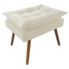 Puff Decorativo Opalla Pés Palito Suede Bege - DS Estofados