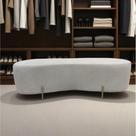 Puff Decorativo Orgânico Alana Bouclé Bege Puff Decorativo Orgânico Alana Bouclé Bege