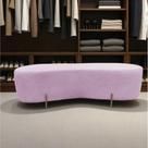 Puff Decorativo Orgânico Alana Couro Rosa Bebê