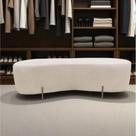 Puff Decorativo Orgânico Alana Suede Marfim Puff Decorativo Orgânico Alana Suede Marfim