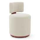 Puff Decorativo Orgânico Living Melis Bouclê Bege material sintético Ocre - Desk Design