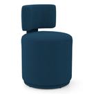 Puff Decorativo Orgânico Living Melis Minimalista Bouclê Azul Marinho - Desk Design