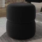 Puff Decorativo Orgânico Living Yaris Veludo Preto - Abmaza