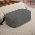 Puff Decorativo Orgânico para Living Quarto 100cm Doha W01 Linho Mescla Chumbo - Lyam Decor