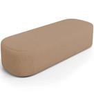 Puff Decorativo Orgânico Para Living Quarto 140cm Doha W01 Linho Bege Escuro - Lyam Decor