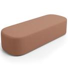 Puff Decorativo Orgânico Para Living Quarto 140cm Doha W01 Linho Rosê - Lyam Decor