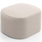 Puff Decorativo Orgânico para Living Quarto 70cm Doha W01 Bouclê Creme - Lyam Decor