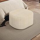 Puff Decorativo Orgânico para Living Quarto 70cm Doha W01 Linho Palha - Lyam Decor