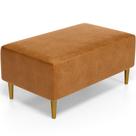 Puff Decorativo Para Sala de Estar Cléo Pés Palito 90 cm W01 material sintético Canela - Lyam Decor